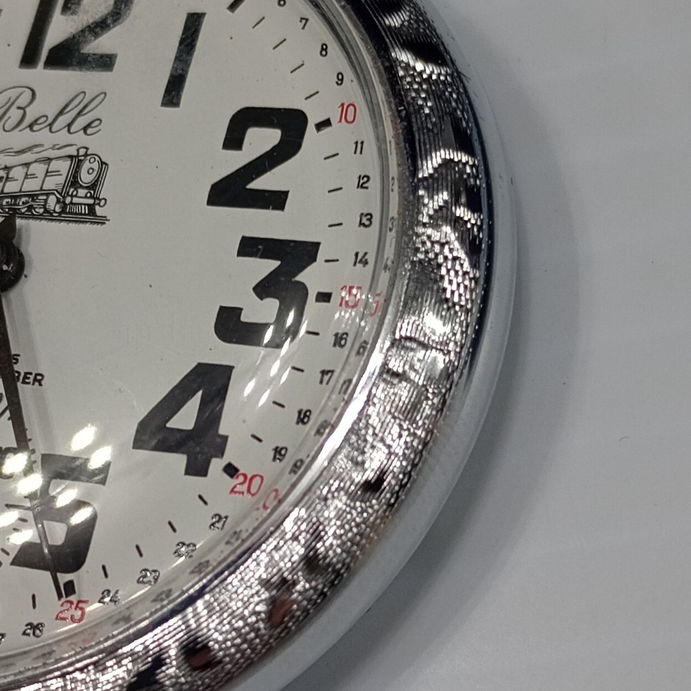 Belle-Suisse‎ Pocket Watch 17 Jewels Shock Absorber "Belle" Train Motif Vtg Box - Picture 6 of 16